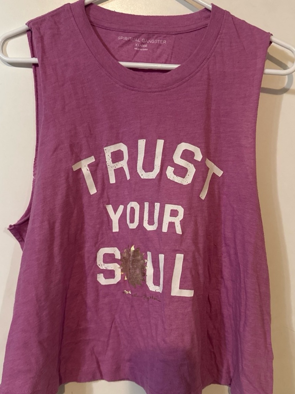 Spiritual Gangster Magenta 'Trust Your Soul' Muscle Tank